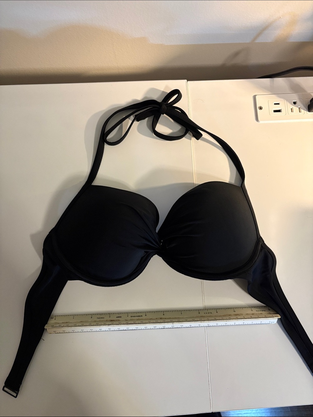 aerie Black Underwire Pushup Bra Bikini top. 36C.